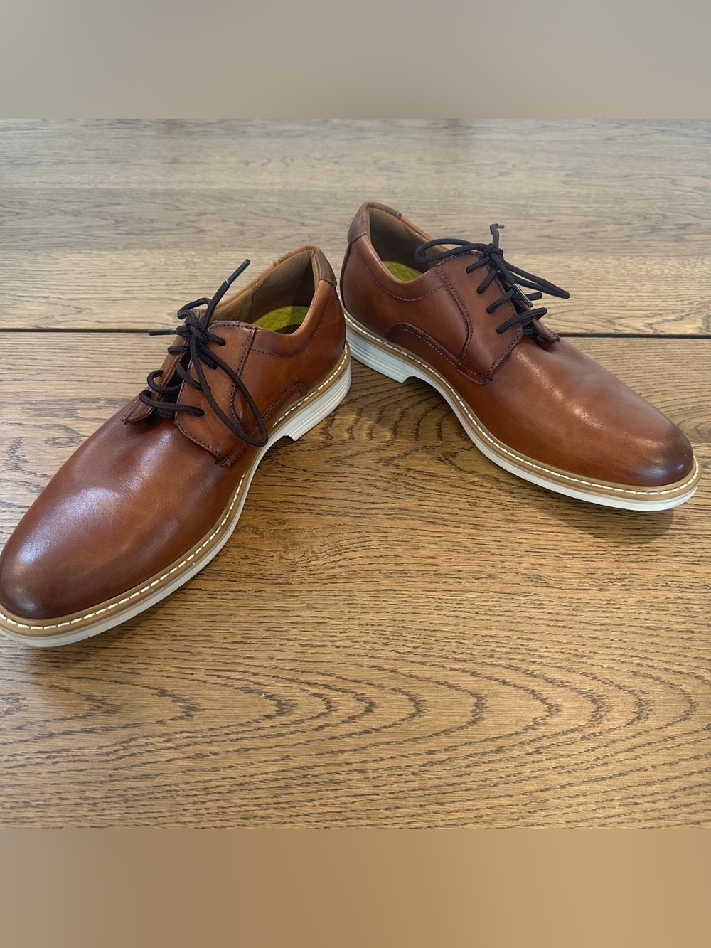 Florsheim Men’s Brown Leather Derby Dress Shoes FlexSole Size 9.5M